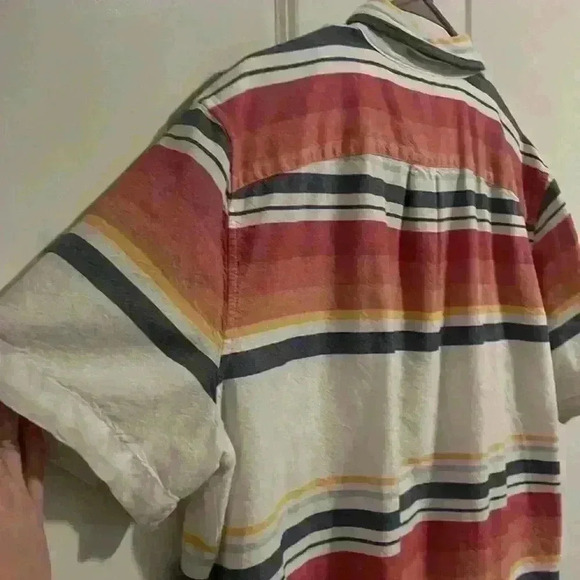 American Eagle Men’s Seriously Soft Striped Button up shirt size XL 100% Cotton - Picture 5 of 9